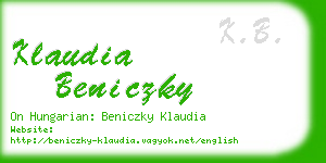 klaudia beniczky business card